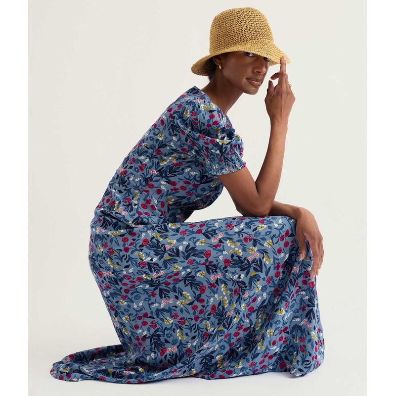 Seasalt Cornwall Marsh Violet Dress - Spring Stems Seascape Mix image number 3